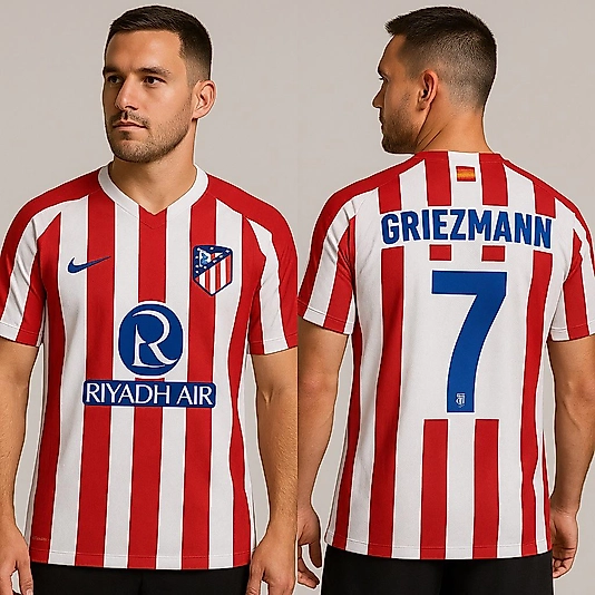 Atletico Madrid Griezmann 7 Numaralı Forma kumaşından tişört