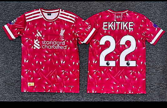 Kırmızı Desenli Futbol Taraftar Tişörtü EKITIKE EKİTİKE