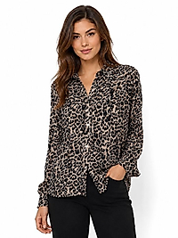 Leopar Tensel gömlek oversize standart beden