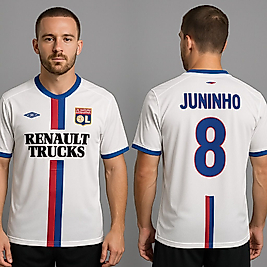 Juninho 8 Olympique Lyon Beyaz Forma Retro Taraftar Forması