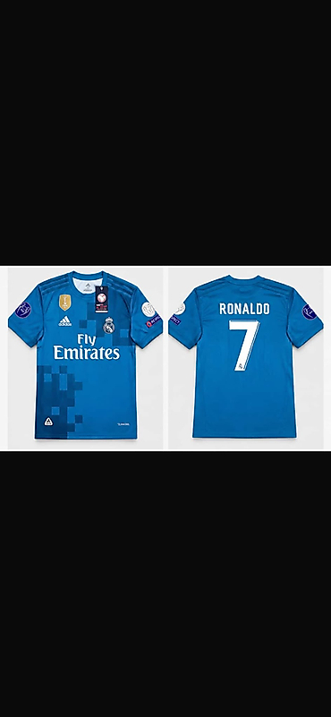 Mavi 7 Numara Futbol Taraftar Tişörtü RONALDO