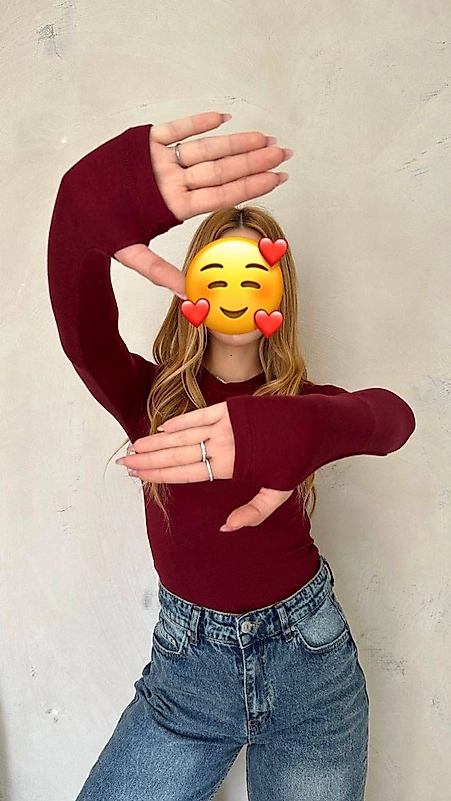 Modal kumaş Uzun Kollu Parmak Arası Geçiş Detaylı BADİ BODY BORDO