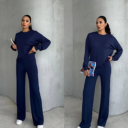 ÇİMALI MODAL KADIN TAKIM LACİVERT