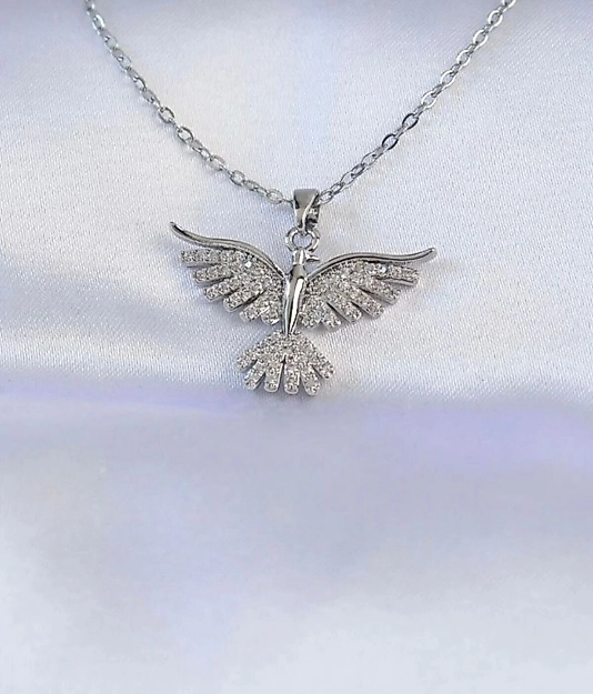 Çelik gümüş renk anka kolye 316L ÇELİK