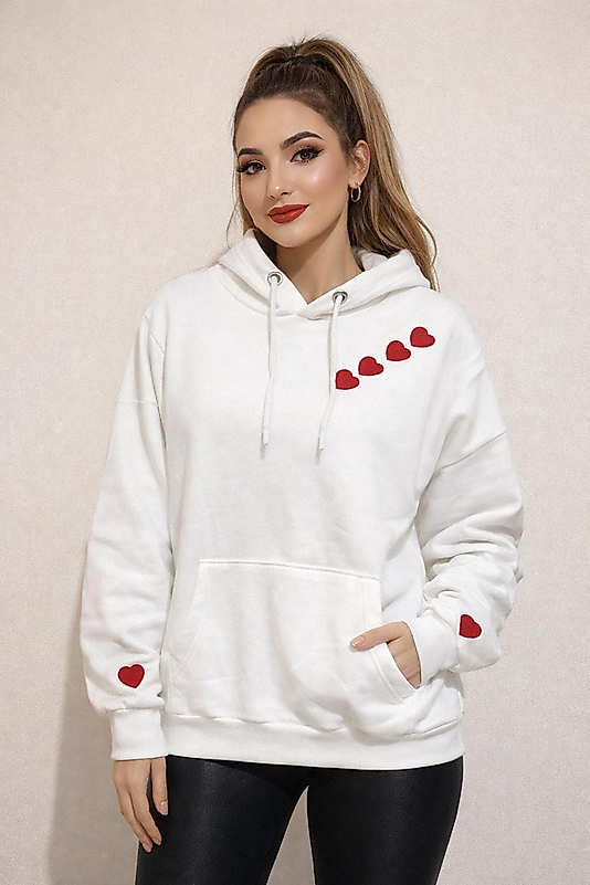 KALPLİ NAKIŞLI SWEATSHIRT ŞARDONLU PREMİUM